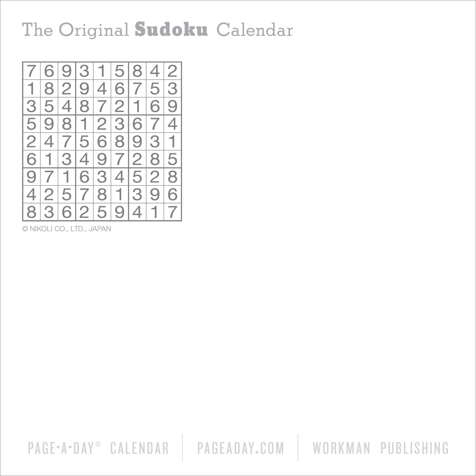 Original Sudoku PageADay® Calendar 2025