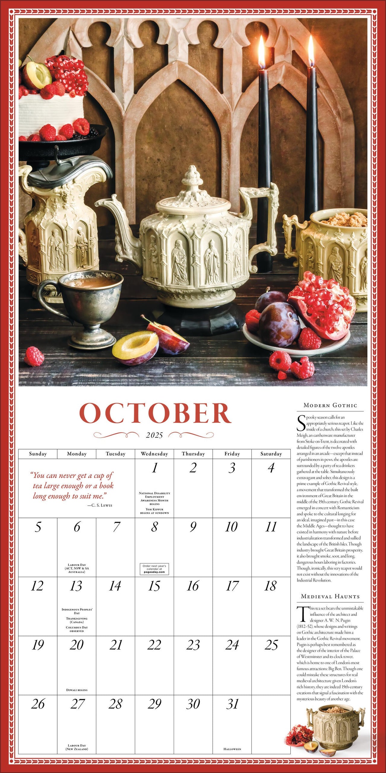 The Collectible Teapot Wall Calendar 2025 PageADay