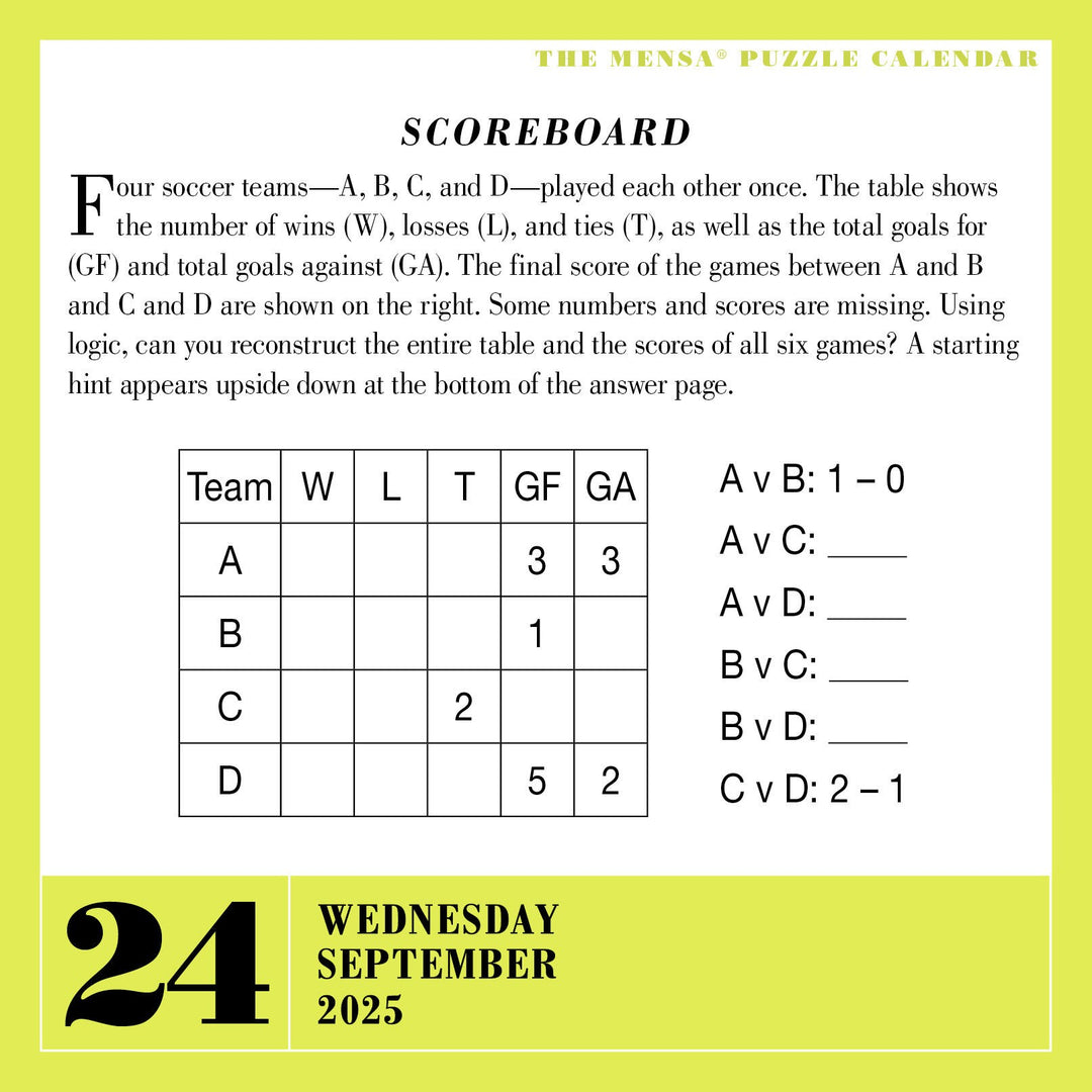 Mensa® 365 Brain Puzzlers PageADay® Calendar 2025